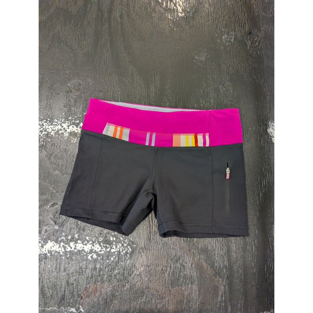 Lululemon Athletica Women's Black and Pink Athletic Shorts